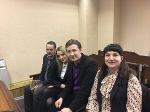 Политические заключённые Василец и Тимонин со своими защитниками Вознюк и Лёшенко
